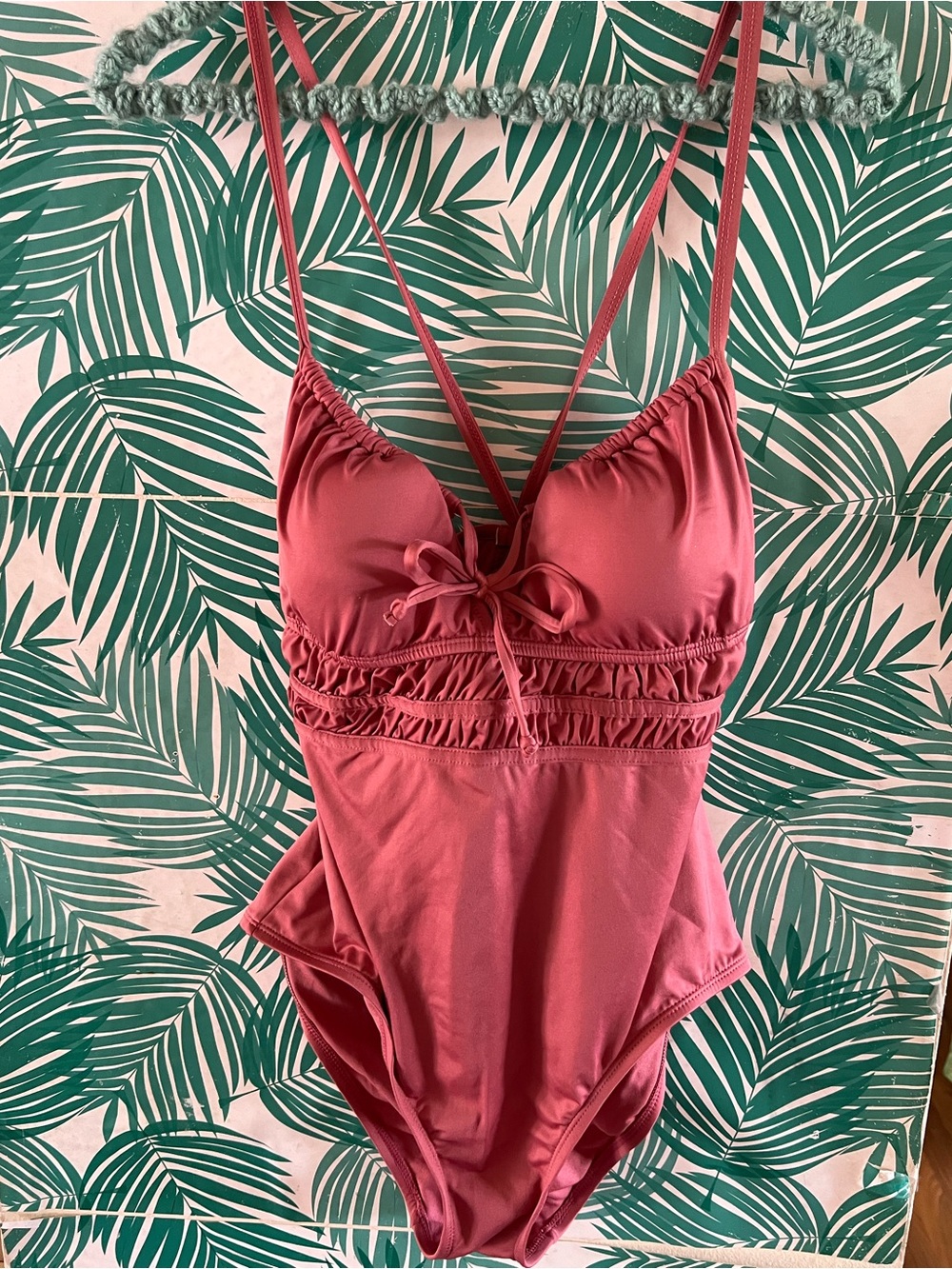 Kona Sol One-Piece Swimsuit in Dusty Rose Sz L nwot
